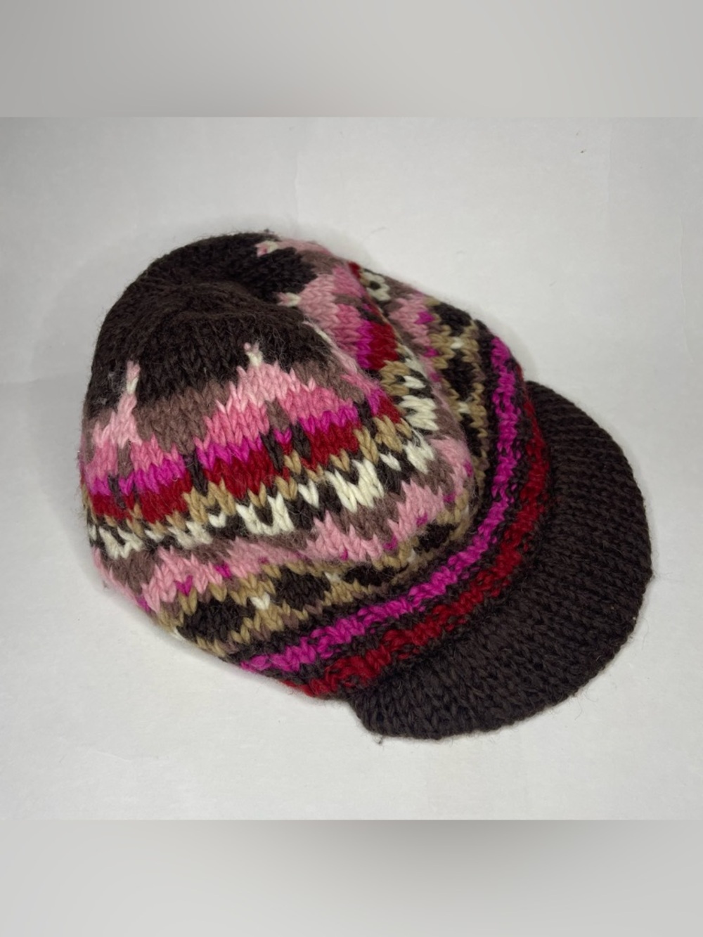 ERIN Knitwear Irish 100% Wool Beanie Handknit Fair Isle Cottagecore One Size